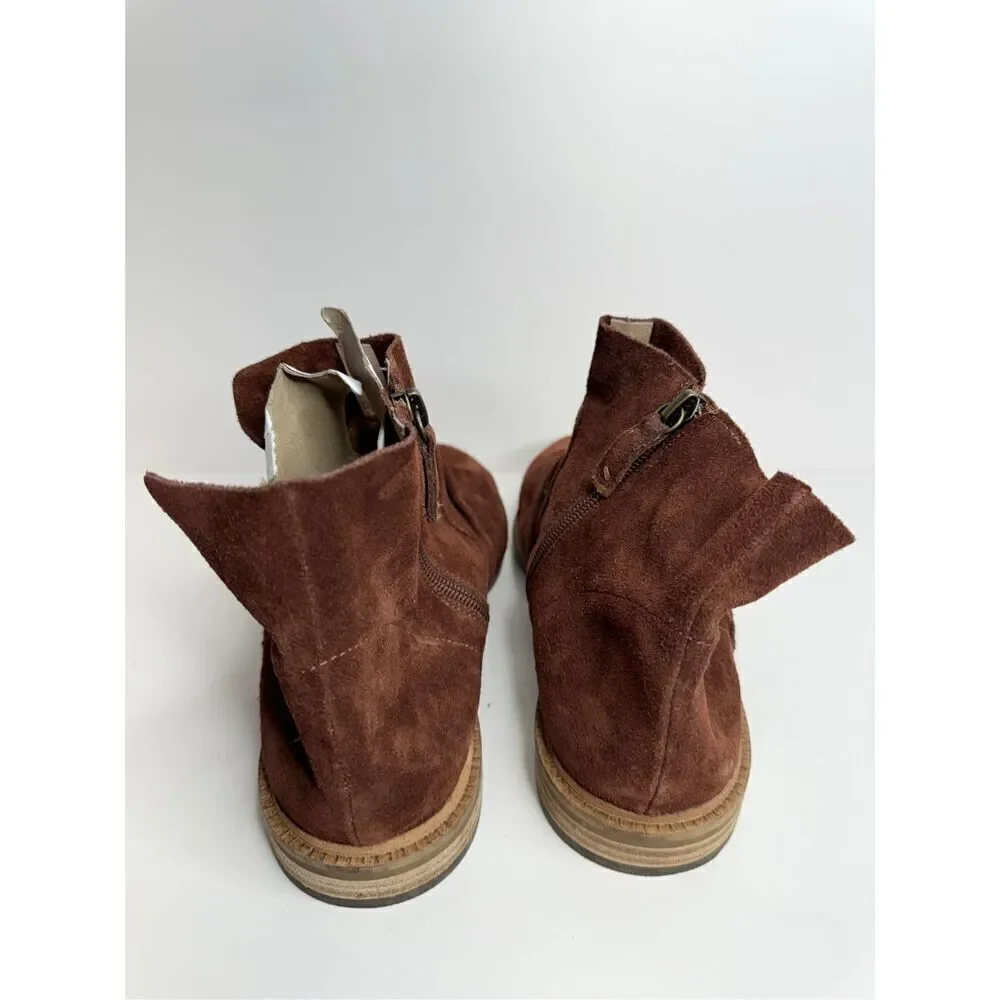 Kelsi Dagger‎ Boots Size 10 Women’s Suede Upper Ruched Coffee Bean Brown Booties